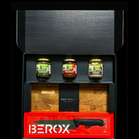 מארז לחג – בוצ'ר עץ אלון + סכין שף Berox