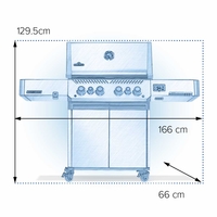 גריל גז Napoleon Prestige 500 Connected RSIB IL שחור | WiFi + Bluetooth | 4 מבערים | SIZZLE ZONE