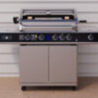 גריל גז Beefmaster Deluxe 4 עם עגלה, רוטיסרי וכירת צד | 4 מבערי Quad