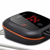 מד חום Bluetooth INKBIRD IBT-4XS – מדחום דיגיטלי עם 4 רגשים לגריל, מעשנה וטאבון