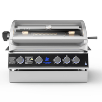 גריל גז בנוי Beefmaster Deluxe 4 Built-In | 4 מבערי Quad, רוטיסרי ואינפרא אדום