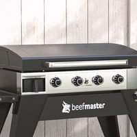 גריל פלאנצ'ה Beefmaster 4 עם עגלה | 4 מבערים ומשטח פלדה 4 מ