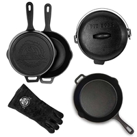 Cast Iron Cook Set סט סירי יציקת ברזל+כפפה