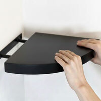 מדף צף פינתי שחור | התקנה נסתרת | חזק מאוד ואיכותי