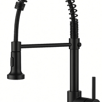 ברז מטבח נשלף גימור שחור אלגנט נאפולי