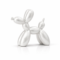 פסל כלב בלון דקורטיבי | פסל אומנות מודרנית לבית כסוף