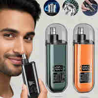 קוצץ שערות לאף ולאוזניים מיני נטען USB עם תצוגת סוללה דיגיטלית