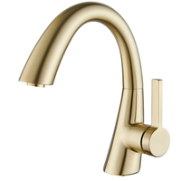 ברז לכיור איכותי פרח קצר זהב מוברש דגם רפאל