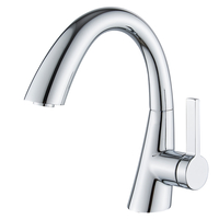 ברז לכיור איכותי פרח קצר ניקל מבריק דגם רפאל