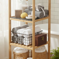 כוננית מעץ מדורגת 5 מדפים שחור איכותית ואלגנטית