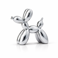 פסל כלב בלון דקורטיבי | פסל אומנות מודרנית לבית כסוף