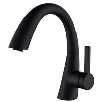 ברז לכיור איכותי פרח קצר שחור אלגנט דגם רפאל