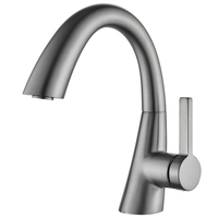 ברז לכיור איכותי פרח קצר אפור גרפיט דגם רפאל