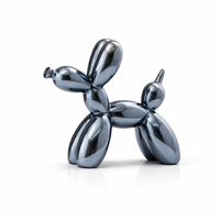 פסל כלב בלון דקורטיבי | פסל אומנות מודרנית לבית כסוף