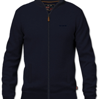 סריג Cashmere רוכסן מלא שחור