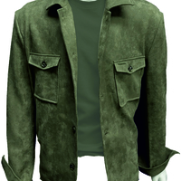 SUEDE OVERSHIRT- ירוק