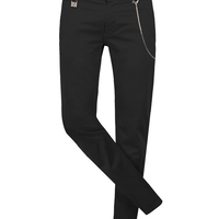 מכנסיים Skinny Cotton/Stretch- שחור שרשרת