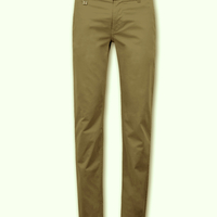 מכנסיים כותנה Slim Straight - כחול