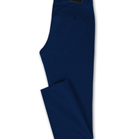 מכנסיים כותנה Slim Straight - כחול