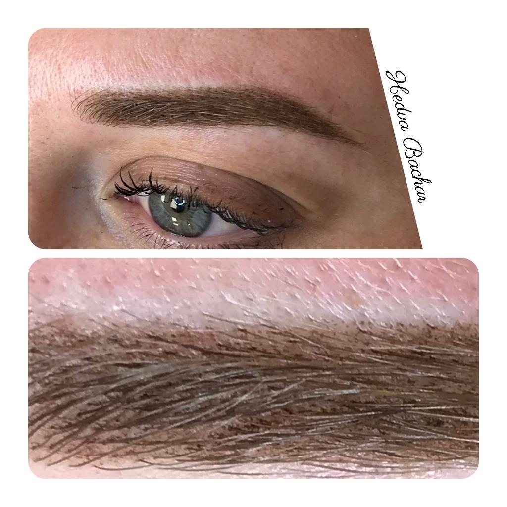 לפני ואחרי הצללת פודרה בגבות - חדווה בכר נתניה