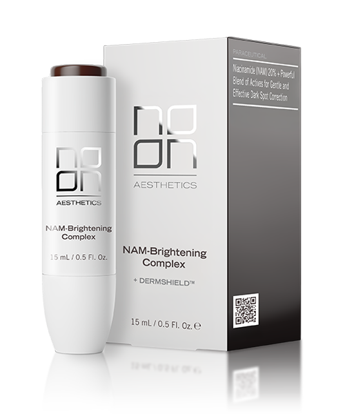 רום הבהרה ללא חומצות NAM-Brightening Complex של NOON Aesthetics בקליניקת HBeauty נתניה.