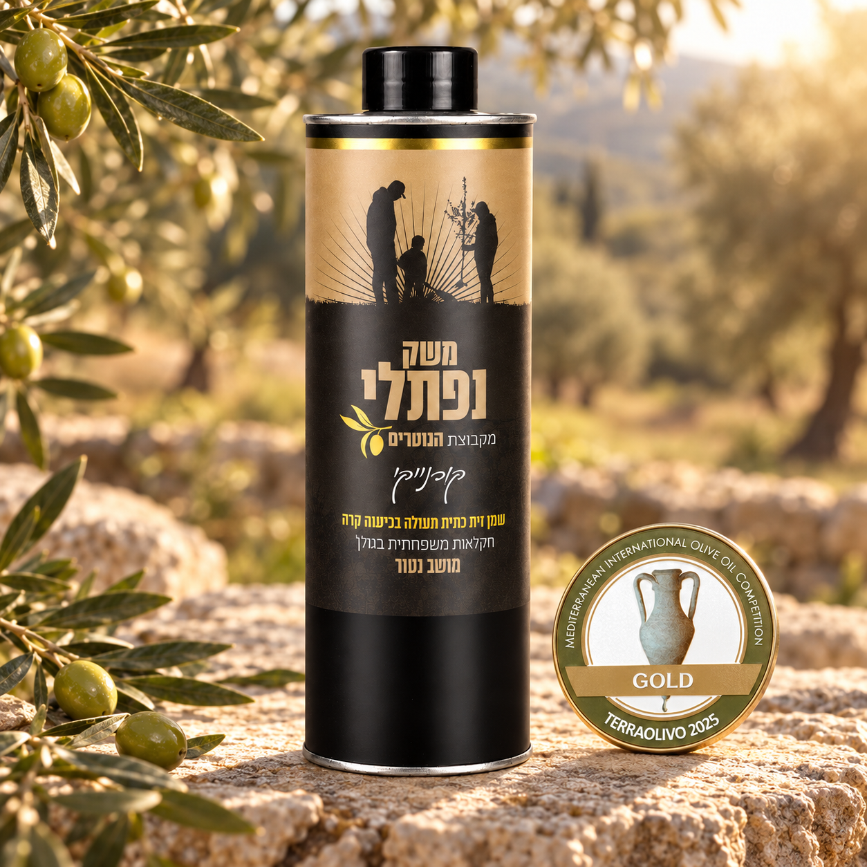 שמן זית קורנייקי של משק נפתלי עם מדליית Gold בתחרות TerraOlivo