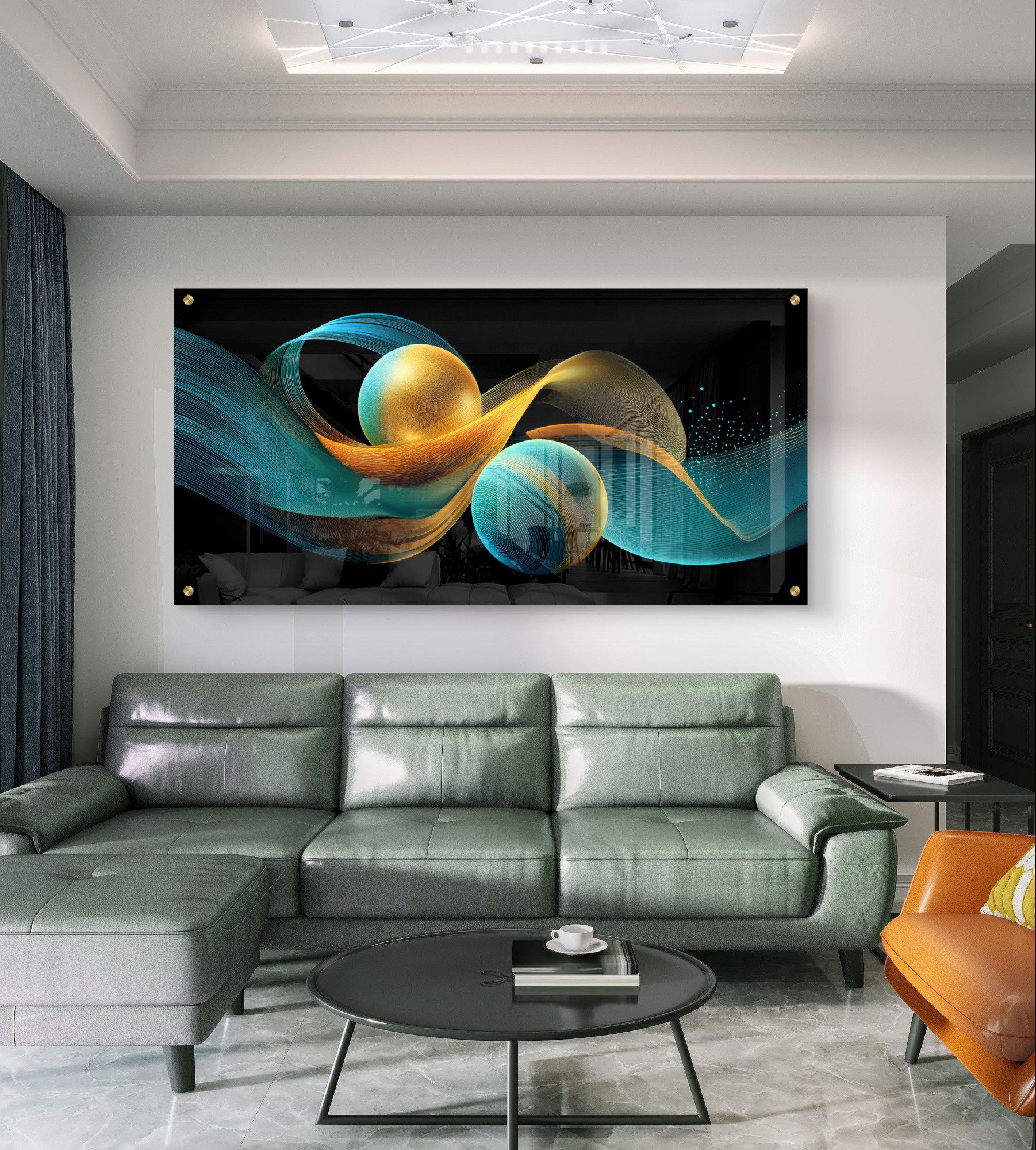 תמונת זכוכית לסלון