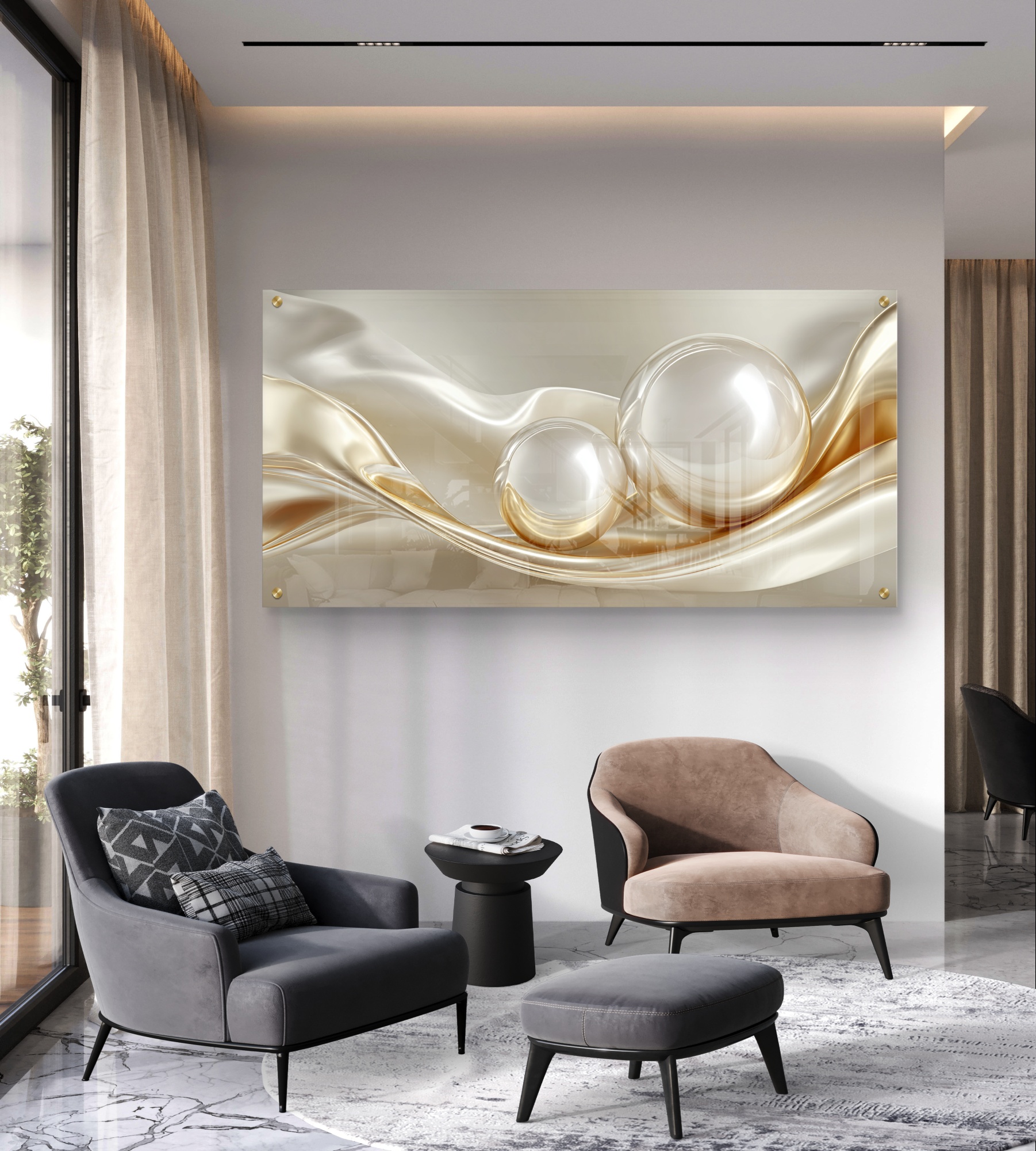 תמונת זכוכית לסלון