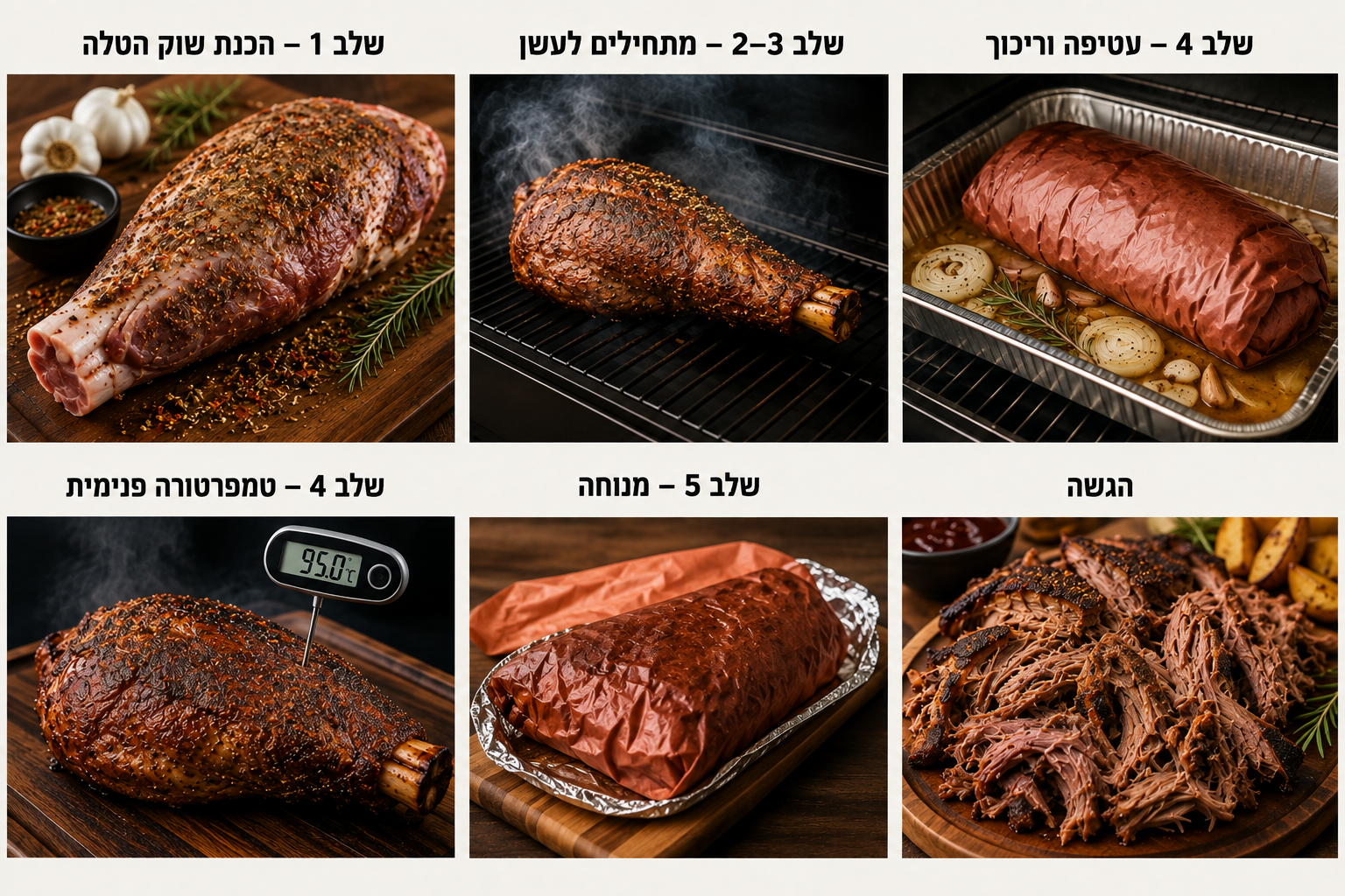 שוק טלה מתובלת לפני הכניסה למעשנה