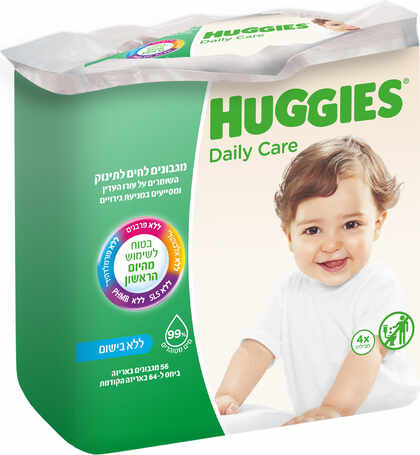 האגיס Daily Care מגבונים לתינוק ללא בישום 4x56