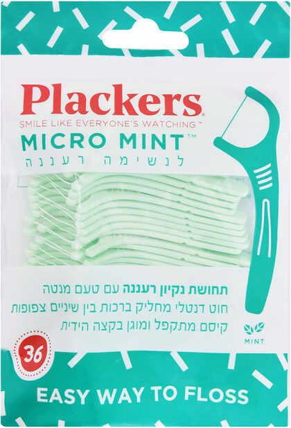 פלקרס Micro Mint חוט דנטלי עם ידית 36 יחידות