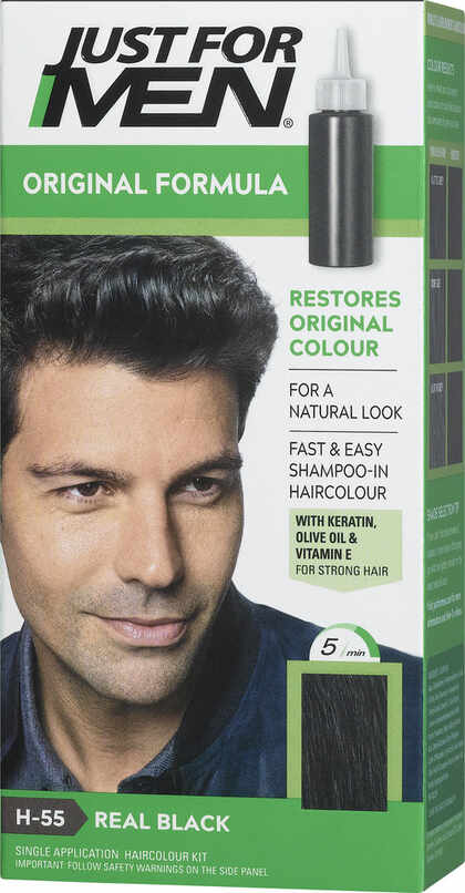 ג'סט פור מן H-55 צבע לשיער לגברים שחור טבעי Just For Men