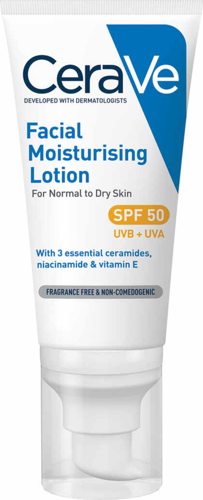 סרווה תחליב לחות לפנים SPF50 לעור רגיל עד יבש