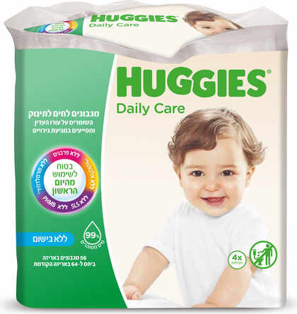 האגיס Daily Care מגבונים לתינוק ללא בישום 4x56