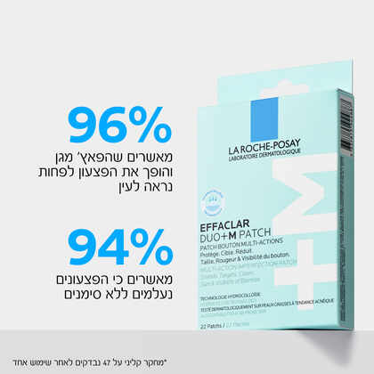 לה רוש-פוזה אפקלאר דואו+ מדבקות לפצעונים 22 יחידות