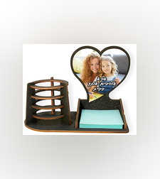 הדפסה על מעמד ממו בצורת לב