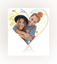 בלוק עץ מדבקה לב בגודל 10X10 ס