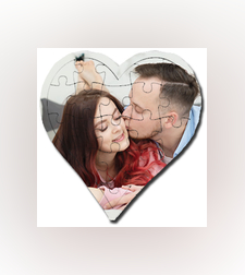 הדפסה על פאזל עץ לב