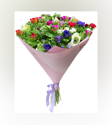 זר פרחים עם כלניות #212