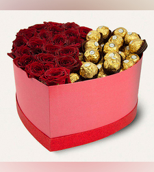 מארז מתוק ורדים + פררה