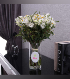 פרפר גן עדן - זר ליזיאנטוס לבן באגרטל