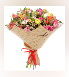 זר פרחים עם נוריות #211