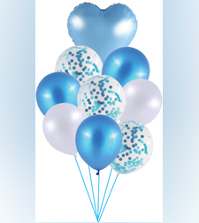 זר בלונים כחול מטאלי