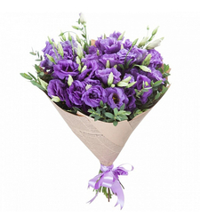 Bouquet of Purple Lisianthus and Eucalyptus  #113