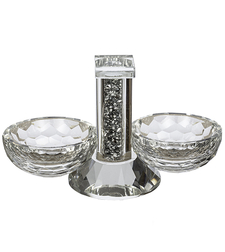 Crystal salt shaker with glass chips