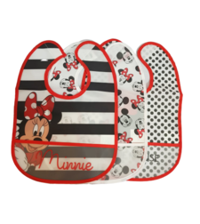 שלישיית סינרים עם כיס - מיני מאוס אדום