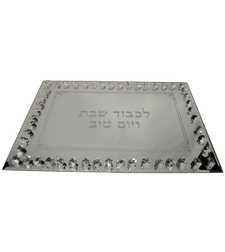 מגש זכוכית עם אבנים