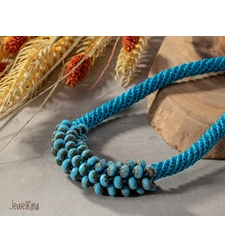 שרשרת אילה | תכשיט משולב קריסטלים | תכשיט טורקיז & תכלת 