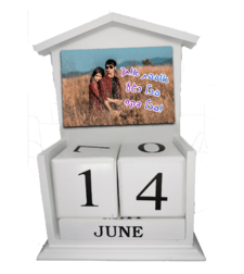 תאריכון עץ לבן בהדפסה אישית 