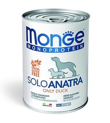 MONGE מונג' מזון רטוב לכלבים מונו פרוטאין בטעם ברווז 400 גרם